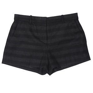 GAP Petites Black Charcoal Dark Gray Striped Wool Blend Dress Shorts